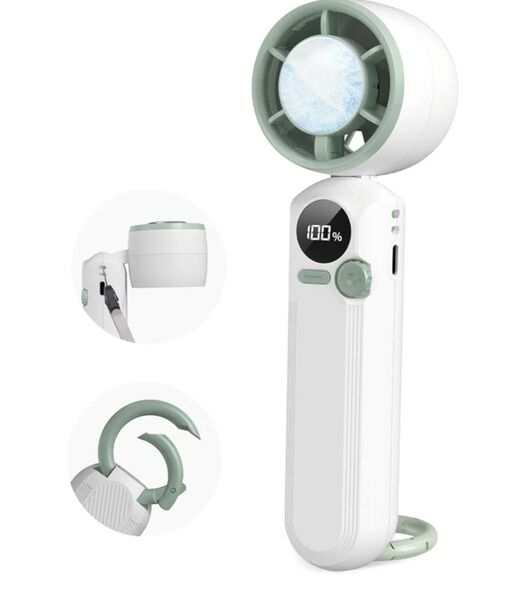 ハンディファン 冷却プレート付き 100段階風量 瞬間冷感 携帯扇風機 強力 冷却 ハンディ扇風機 大容量 長時間連続送風
