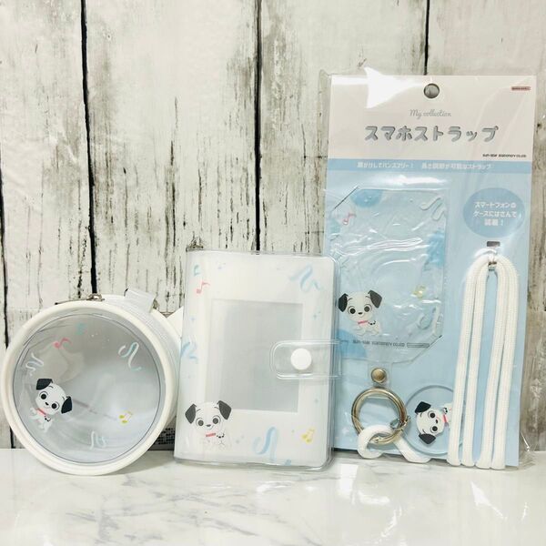 【ラッキー】101匹わんちゃん 缶バッジポーチ& スマホストラップ&カードケース