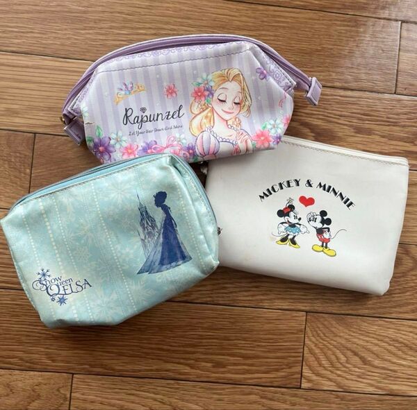 ディズニー ラプンツェル アナ雪 ミッキー&ミニー ポーチ 化粧ポーチ