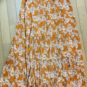ユニクロ PAUL&JOE コラボ ロングスカート (L) 花柄 ブラウン