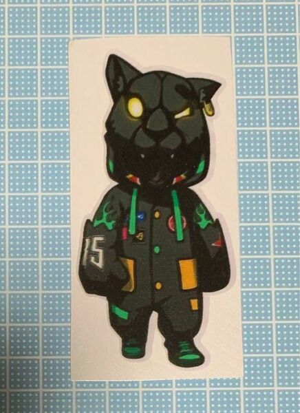 #470-S 王一博 黒豹ステッカーS YIBO イボ