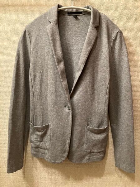 ユニクロ UNIQLO UVカット ソフトジャージージャケット グレー S オフィスカジュアル