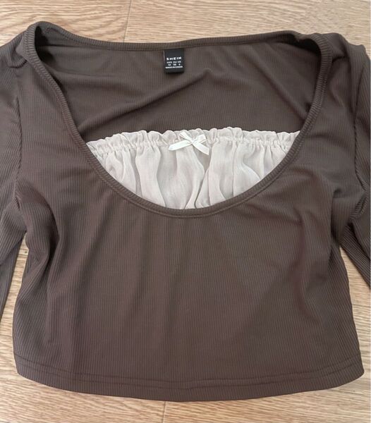 SHEIN トップス ダークブラウン Mサイズ