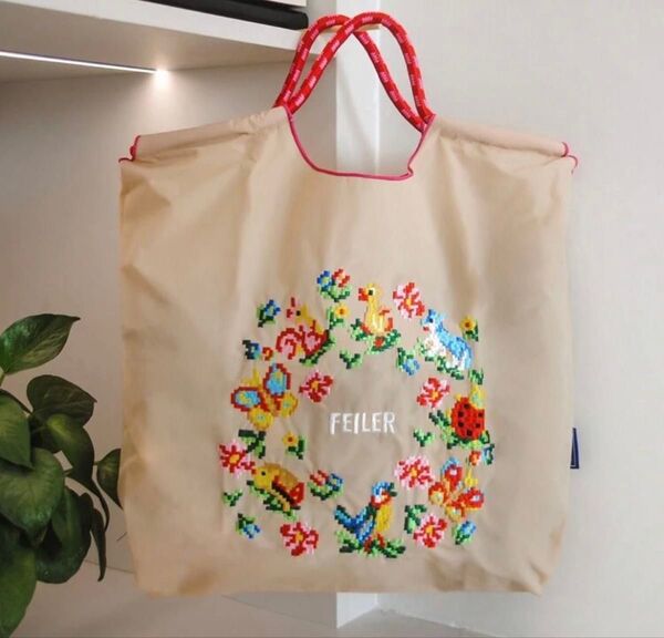 【新品】刺繍 トートバッグ エコバッグ M グレー ブラック ネイビー ロゴバッグ オシャレ 速乾 ショッピングバッグ