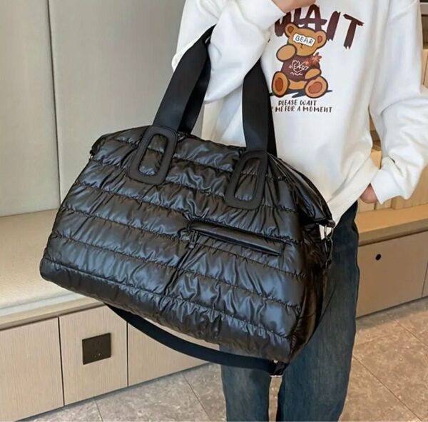 【新品】ボストンバッグ トートバッグ ショルダーバッグ ブラック 黒 大容量 旅行カバン 2way マザーズバッグ ゴルフ