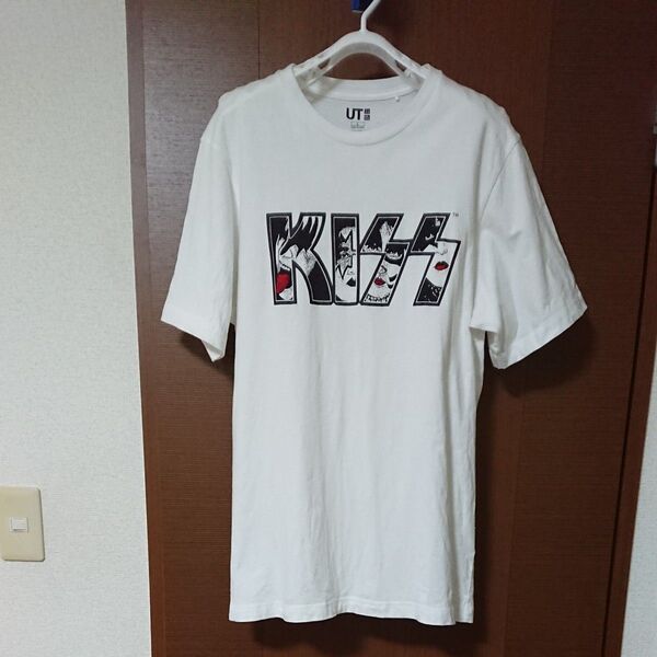 ユニクロ UT KISS Tシャツ Lサイズ 白ホワイトヘビメタ ハードロック