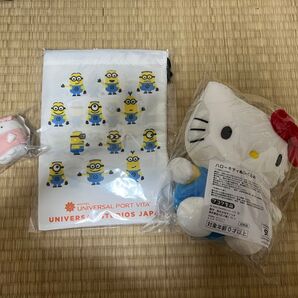 ハローキティ、ミニオン、すみっコぐらし3点セット