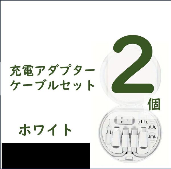 【おもちゃの充電に!】【2個セット】6in1 充電ケーブル セット ホワイト 最大60W充電&データ転送速度480Mbps
