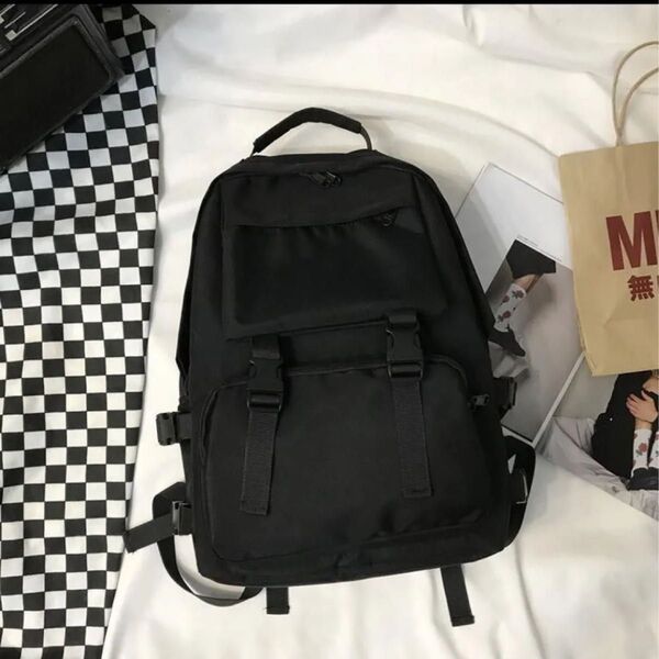 新品未使用 ブラック リュック バックパック 大容量 軽量 通勤通学 旅行 男女兼用 アウトドア リュックサック ユニセックス