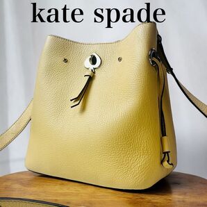 kate spade ケイトスペード マーティ ショルダーバッグ 斜め掛け 限定品 希少色 パステルカラー 黄色 レザー 本革