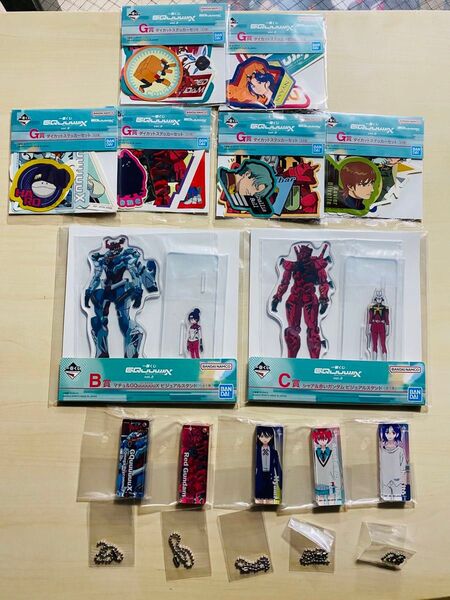 L 一番くじ 機動戦士ガンダム ジークアクス B賞 C賞 ビジュアルスタンド g賞 ステッカー コンプ e賞 アクリルチャーム