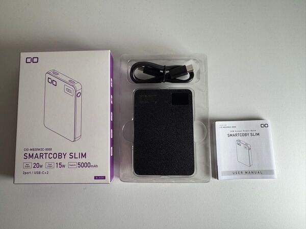 CIO SMARTCOBY SLIM モバイルバッテリー 20W2C 5000mAh ブラック
