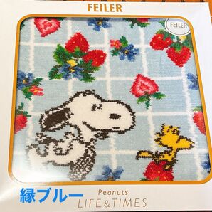 【新品】スヌーピー ストロベリープティ ハンカチ フェイラー 阪急限定 縁ブルー
