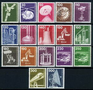 ★1975-82年 ドイツ-ベルリン 「産業リーズ」 未使用 切手(MNH)(SC#9N359-9N376)(SC$35.-)★YH-34