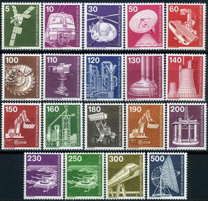 ★1975-82年 ドイツ-ベルリン 「産業リーズ」 未使用 切手(MNH)(SC#9N359-9N376)(SC$38.-)★YH-30