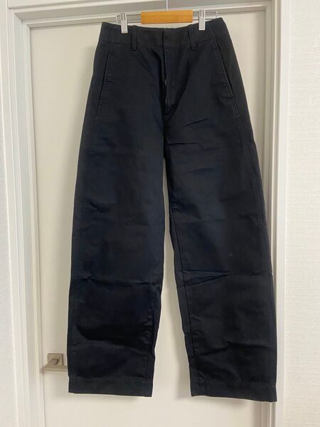 ワイドパンツ 黒 コットン ユニクロ カーブパンツ