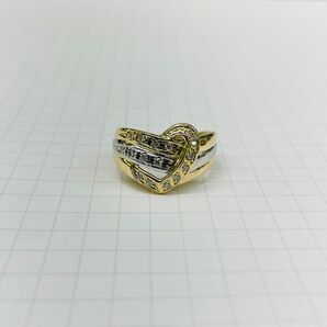 18金プラチナ900 コンビ ダイヤリング