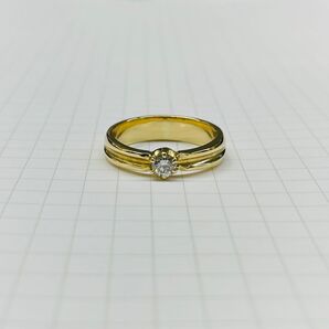 18金 シンプル ダイヤリング