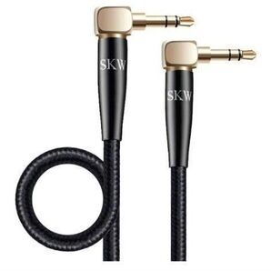 AUXオーディオケーブル 3.5mm 両方L型 90度ステレオミニプラグ