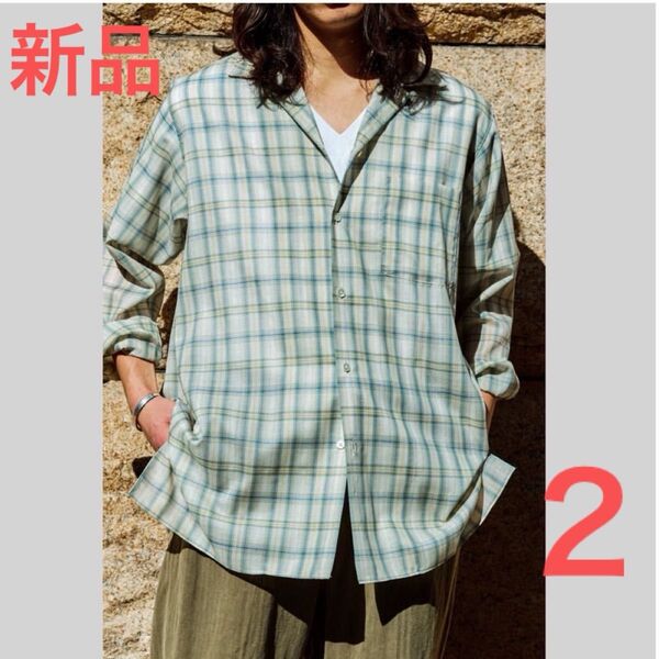 未使用 MAATEE&SONS OP SHIRTS H WOOL サイズ 2 マーティアンドサンズ