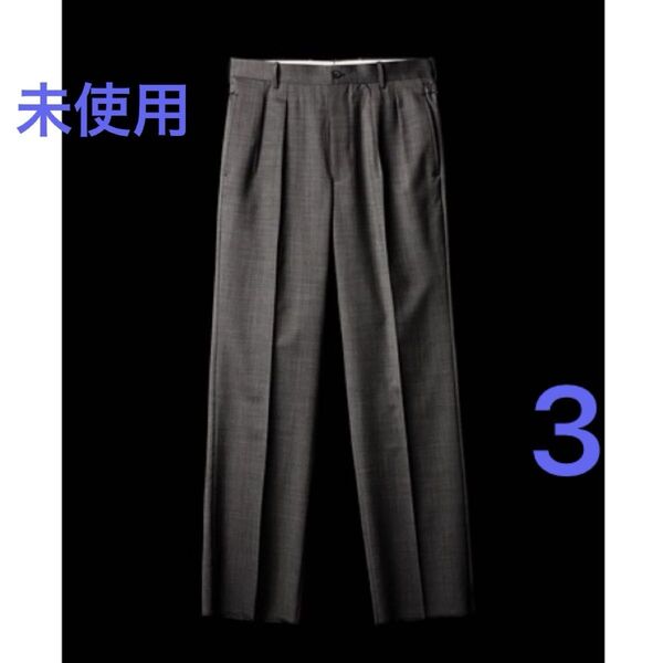 未使用 MAATEE&SONS 24AW 永遠SLACKS WOOL MAT CHECK GRAY サイズ 3
