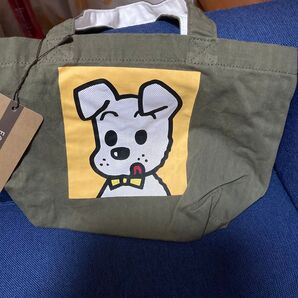 新品未使用 オサムグッズトートバッグ カーキ 犬 イラスト入り