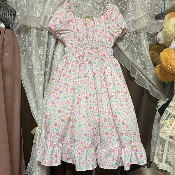 548 大きいサイズ*LL〜5Lほど*星柄ワンピース
