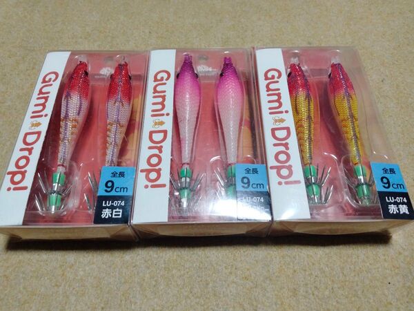 グローリーフイッシュ グミドロップ 9cm 3セット 6個 6本 スッテ 新品① イカメタル オモリグ ドロッパー 浮きスッテ