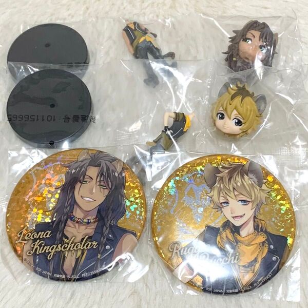 ツイステッドワンダーランド namco缶バッジ ラギー レオナ 寮服 Qposket 4点セット