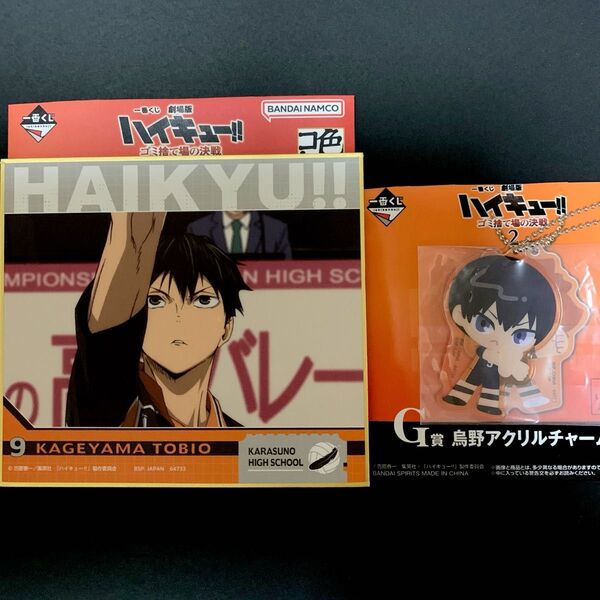 ハイキュー!! 一番くじ F賞 色紙 G賞 アクリルチャーム 2点セット 影山飛雄