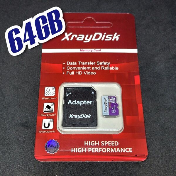 マイクロSD カード 64GB 1枚 microSD class10 XRAYDISK WHITE-PURPLE 高速 1個