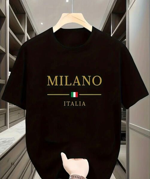(MILANO)プリント メンズ tシャツ 新品未使用 Lサイズ