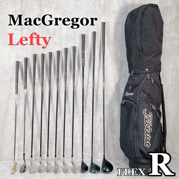 W500【左利き用】MacGregor マグレガー メンズ ゴルフ クラブセット 12点 レフティ FLEX R 両面パター