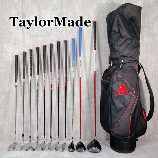 W494 TaylorMade BURNER メンズ ゴルフ クラブセット 13点 赤 黒 テーラーメイド バーナー