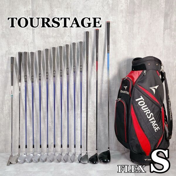 W493 BRIDGESTONE TOURSTAGE メンズ ゴルフ クラブ フルセット 15点 FLEX S ツアーステージ