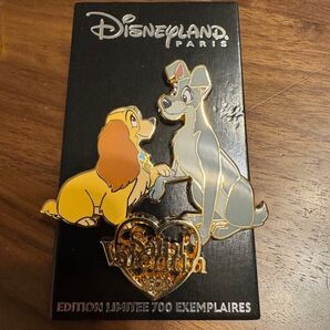 ディズニー ピンバッジ わんわん物語 レディ トランプ ディズニーランドパリ 2023年バレンタイン LE700