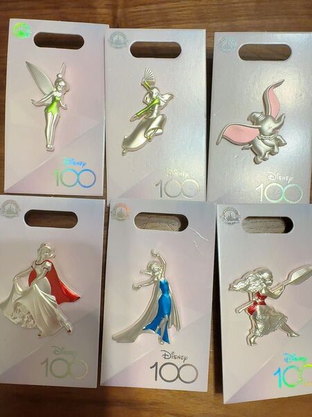 ディズニー ディズニー100 ピンバッジ ダンボ 白雪姫 ムーラン モアナ エルサ ティンカーベル