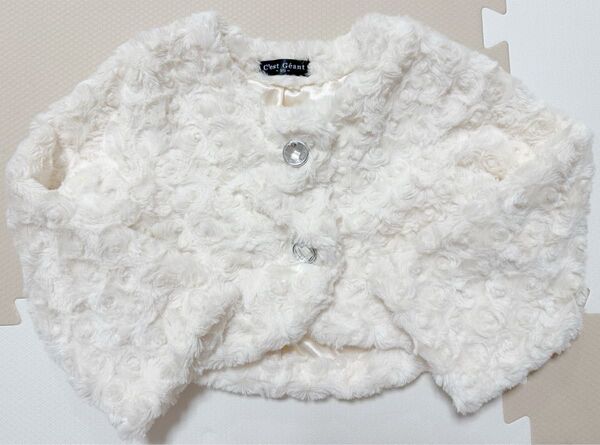 ファーコート ファージャケット ベビー服 子供服 女の子 95 ジャケット カーディガン ショート丈 長袖