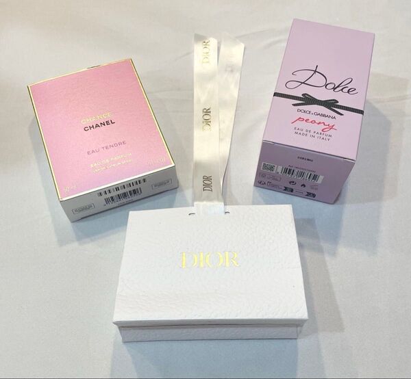 ブランド空箱とミニショッパー 3点セット CHANEL ドルガバ DIOR