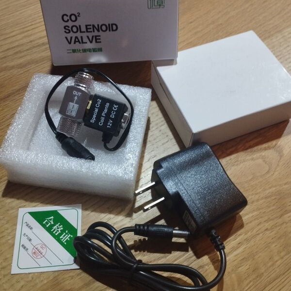 新品 CO2 電磁弁 ソレノイドバルブ 電源アダプター付