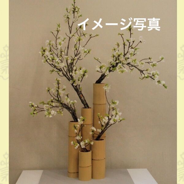 【希少・未使用】未生流 白木製 寸胴花器 5本セット(銅内あり)