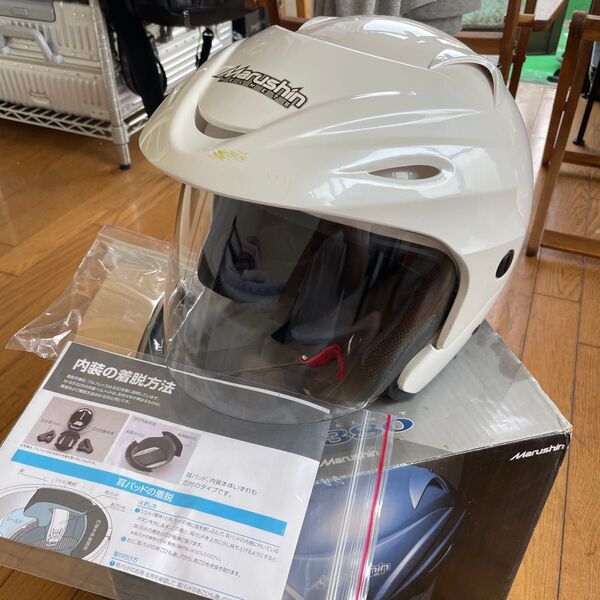 MARUSHIN マルシン M-380 バイクヘルメット パールホワイト フリーサイズ