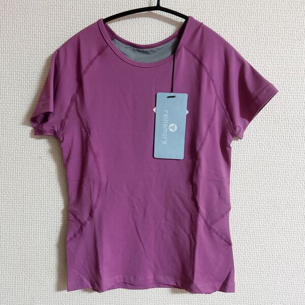 パッド付き 半袖 ヨガウェア スポーツウェア L Tシャツ 半袖 吸汗速乾 ジム