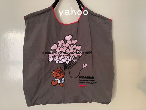 新品未使用品 刺繍エコバッグ クマ ハート バルーン風船 軽量 コンパクト トートバッグ ハート風船