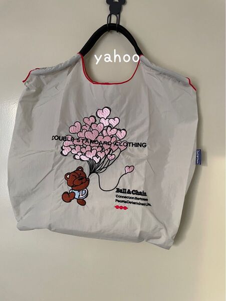 新品未使用品 刺繍エコバッグ クマ ハート バルーン風船 軽量 コンパクト トートバッグ ハート風船