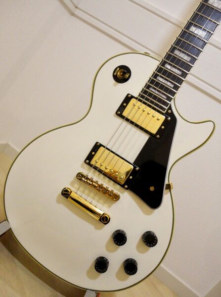 【メンテ済】Epiphone レスポールカスタムプロ ホワイト
