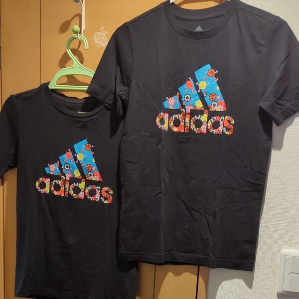アディダスキッズ 半袖 Tシャツ バンドTシャツ140〜150cm adidas BMHGAMEイラストBOSTシャツ