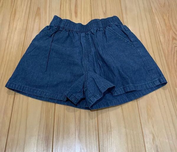 キッズ ショートパンツ デニム インディゴブルー 120