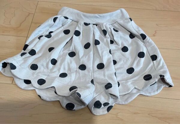 子供服 ショートパンツ 水玉 スカラップ 110