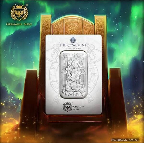 銀貨 英国 ロイヤルミント ゲルマニアミント 共同作 北欧最高神オーディン シルバーバー 1オンス 1oz 純銀 パッケージ入り